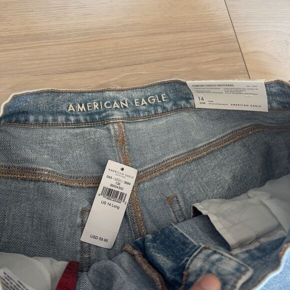 American Eagle Jeans Highest Rise 90’s Boyfriend Patchwork Destroyed Denim 14 - Picture 11 of 15